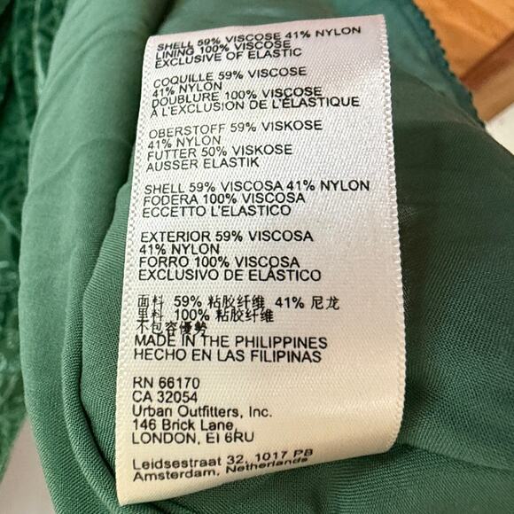 NWT Anthropologie Maxi Dress Green Puff-Sleeve Burnout Velvet 24W, 3X Boho Party - Picture 9 of 9